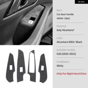 BMW G20 320I 325I 330I アルカンターラ インテリア トリム ステアリングホイール フレームカーセンターコンソール カバー パネル ステッカー - 4pcs RHD