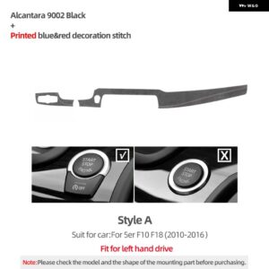 BMW ダッシュボード パネル トリム カバー 計器 F10 F18シリーズ 5 アルカンターラ 副パイロット MP ステッカー カー インテリア - 9002 Black LHD A