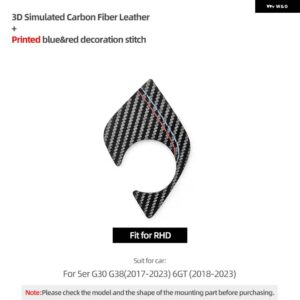 BMW G30 G32 G38 センターコンソール ギアシフター パネル トリム カバー パフォーマンス ステッカー アルカンターラ インテリア - Carbon Leather RHD