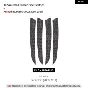 BMW ドアパネル トリム ストリップ X5 E70 X6 E71 アルカンターラ インテリア パフォーマンス ステッカー 装飾 インテリア - Carbon Leather X6