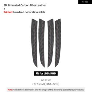 BMW ドアパネル トリム ストリップ X5 E70 X6 E71 アルカンターラ インテリア パフォーマンス ステッカー 装飾 インテリア - Carbon Leather X5