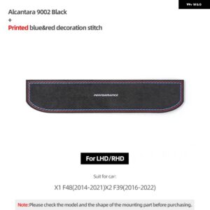 BMW アルカンターラ X1 F48 X2 F39 ダッシュボード 計器パネル 防塵マットトリム M パフォーマンスカー インテリア - 9002 black