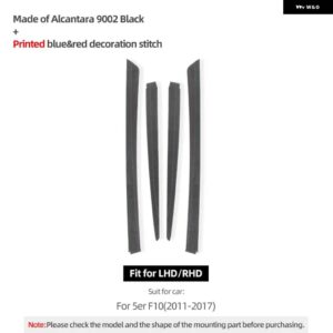 BMW 4個 カーボン F10シリーズ 5 2011-2017 インテリア ドアパネル トリム ストリップ パフォーマンス ステッカー 装飾 - 9002 black