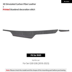 BMW シリーズ 5 G30 G38 ダッシュボード パネル トリム ストリップ 計器 DECATION ステッカー アルカンターラ インテリア - Carbon Leather RHD