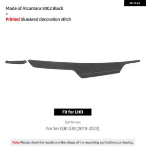 BMW シリーズ 5 G30 G38 ダッシュボード パネル トリム ストリップ 計器 DECATION ステッカー アルカンターラ インテリア - 9002 Black LHD