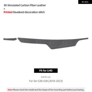 BMW シリーズ 5 G30 G38 ダッシュボード パネル トリム ストリップ 計器 DECATION ステッカー アルカンターラ インテリア - Carbon Leather LHD