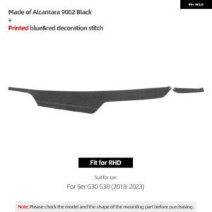 BMW シリーズ 5 G30 G38 ダッシュボード パネル トリム ストリップ 計器 DECATION ステッカー アルカンターラ インテリア - 9002 Black RHD
