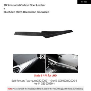 BMW ダッシュボード カバー インパネトリム ステッカー アルカンターラ G20 G23 G28 G42 I3 I4 インテリア チューニング - PVC Style B LHD