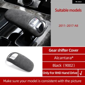 アウディ アルカンターララップ A8 2011-2017 ギアシフト ノブヘッド ABS カバー ステッカー インテリア トリム 装飾 カー - 9002 RHD