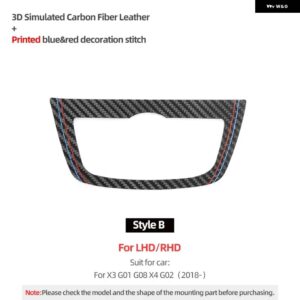 BMW カーボン ヘッドライト スイッチ ボタン パネル トリム G30 G32 G38 X3 G01 G08 X4 G02 フレーム ステッカー インテリア - Carbon Leather B