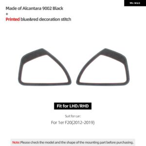 BMW シリーズ 1 F20 F21 F22 F23 インテリア ドアホーンリングスピーカーパネル トリム パフォーマンス ステッカー アルカンターラ ACCESSORIE - 9002 black