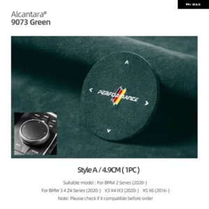 BMW アルカンターラ G20 G22 G28 X3 G01 X4 G02 X5 E70 X6 F10 F07 M パフォーマンスマルチメディアボタン ノブ ステッカー カー - Style A green