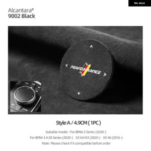 BMW アルカンターラ G20 G22 G28 X3 G01 X4 G02 X5 E70 X6 F10 F07 M パフォーマンスマルチメディアボタン ノブ ステッカー カー - Style A Black