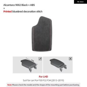 BMW アームレスト 収納ボックス カバー パネル トリム アルカンターララップ製 3シリーズ F30 F32 F34 2013-2019 カーパーツ インテリア - 9002 LHD