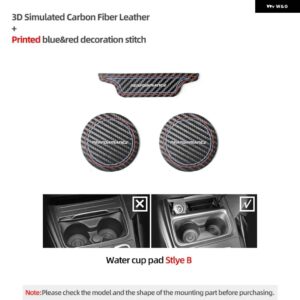 BMW カップホルダー 滑り止め 収納ボックス マット F30 F32 F34シリーズ 3 4 アルカンターラ M パフォーマンス インテリア - Carbon Leather B