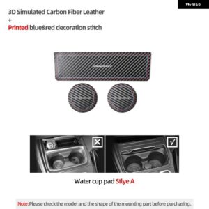 BMW カップホルダー 滑り止め 収納ボックス マット F30 F32 F34シリーズ 3 4 アルカンターラ M パフォーマンス インテリア - Carbon Leather A