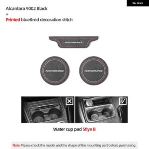 BMW カップホルダー 滑り止め 収納ボックス マット F30 F32 F34シリーズ 3 4 アルカンターラ M パフォーマンス インテリア - Alcantara Suede B