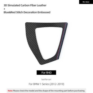BMW ギアシフター パネル トリム ステッカー アルカンターラ F20 F21 1シリーズ 2012-2019 カーボン インテリア チューニング - PVC RHD