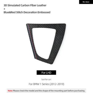 BMW ギアシフター パネル トリム ステッカー アルカンターラ F20 F21 1シリーズ 2012-2019 カーボン インテリア チューニング - PVC LHD