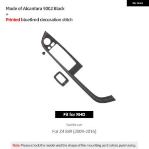 BMW Z4 E89 2009-2016 アルカンターラ 窓昇降コントロールパネル トリム カバー パフォーマンス ステッカー インテリア - 9002 Black RHD