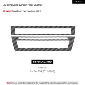 BMW カーボンセンターコンソール CD パネル F10シリーズ 5 2011-2017 トリム フレームパフォーマンス ステッカー インテリア - Carbon Fiber Leather