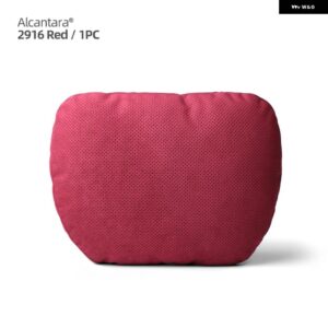 アウディ BMW アルカンターラヘッドレストネックサポート クッション 汎用 レスト クッション メルセデス ポルシェ マツダ テスラ - Alcantara Red 1PC