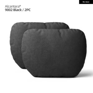 アウディ BMW アルカンターラヘッドレストネックサポート クッション 汎用 レスト クッション メルセデス ポルシェ マツダ テスラ - Alcantara Black 2PC