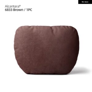 アウディ BMW アルカンターラヘッドレストネックサポート クッション 汎用 レスト クッション メルセデス ポルシェ マツダ テスラ - Brown 6833 1PC