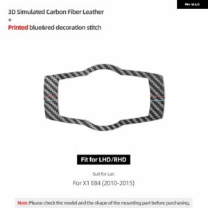 BMW X1 E84 カーボン ヘッドライト スイッチ ノブトリム フレームパフォーマンス ステッカー アルカンターラ インテリア チューニング - Carbon Fiber Leather