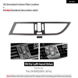 BMW カーボンセンターコンソール エアアウトレットベント パネル カバー トリム パフォーマンス ステッカー Z4 E89 2005-2016 インテリア - Carbon Leather LHD