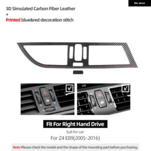BMW カーボンセンターコンソール エアアウトレットベント パネル カバー トリム パフォーマンス ステッカー Z4 E89 2005-2016 インテリア - Carbon Leather RHD