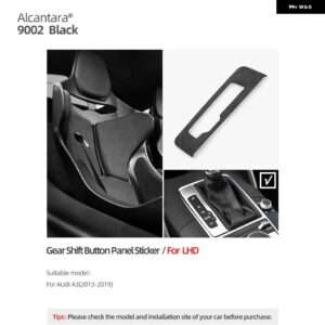 アウディ アルカンターラ A3 8V S3 RS3 2013-2019 ギアシフター パネル ボタン トリム フレーム 装飾 ステッカー インテリア - LHD 9002