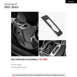 アウディ アルカンターラ A3 8V S3 RS3 2013-2019 ギアシフター パネル ボタン トリム フレーム 装飾 ステッカー インテリア - RHD 9002
