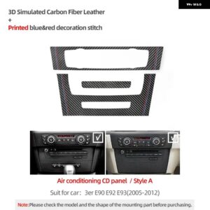 BMW センターコンソール CD パネル トリム フレーム E90 E92 E93シリーズ 3 アルカンターラ M パフォーマンス ステッカー インテリア - Carbon Fiber Leather