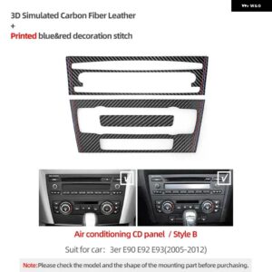 BMW センターコンソール CD パネル トリム フレーム E90 E92 E93シリーズ 3 アルカンターラ M パフォーマンス ステッカー インテリア - Carbon Fiber Leather3