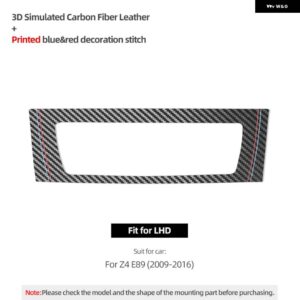BMW カーボン Z4 E89 2009-2016 ロードスターコンソール 空調 CD フレームパネル カバー ステッカー インテリア - Carbon Leather