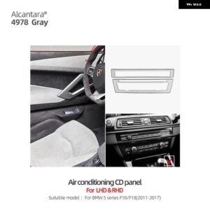 BMW アルカンターラ 5シリーズ F10 F18 カーセンターコンソール CD パネル カバー トリム M パフォーマンス ステッカー インテリア スタイリング - Classic Gray 4978