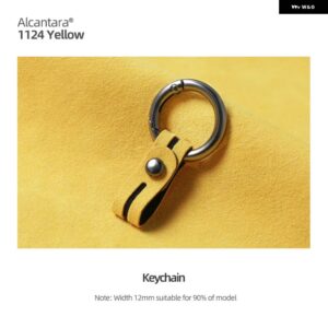 BMW アルカンターラスエード ストラップ金属キーホルダー バックルキーリング F30 F32 F22 E90 G20 G28 X3 X4 X5 F07 F10 F25 - 1124 Yellow
