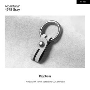 BMW アルカンターラスエード ストラップ金属キーホルダー バックルキーリング F30 F32 F22 E90 G20 G28 X3 X4 X5 F07 F10 F25 - 4978 gray