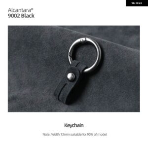 BMW アルカンターラスエード ストラップ金属キーホルダー バックルキーリング F30 F32 F22 E90 G20 G28 X3 X4 X5 F07 F10 F25 - 9002 black