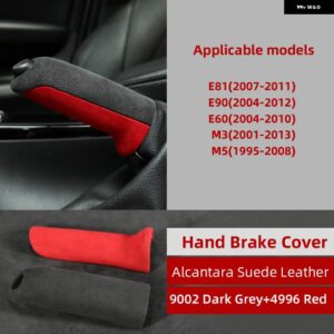 BMW ギアノブハンドブレーキカバー ステッカー アルカンターラ F30 F31 F32 F33 F34 F35 F36 E90 E60 F20 F21 F22 F23 X1 M3 - ALCANTARA 9002 Red