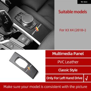 BMW アルカンターラ X3 G01 X4 G02 カーセンターコントロールマルチメディアボタン パネル カバー ステッカー M パフォーマンス インテリア トリム - PVC Leather LHD