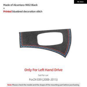 BMW Z4 E89 2008-2015 カー アルカンターラ インテリア キー穴点火 スイッチ パネル フレームティムパフォーマンス ステッカー - 9002 black