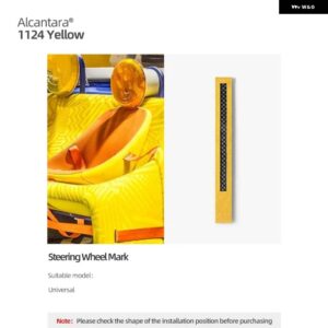 アウディ A3 Q3 A4 A6 8V B8 B9 B6 B7 ステアリングホイール センター マーカー ストリップ ライン ステッカー アルカンターラ カーボン - 1124 Yellow
