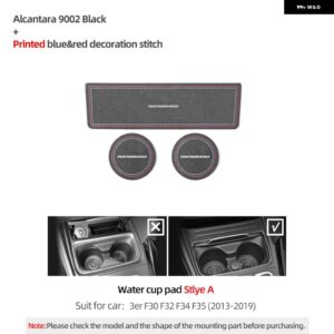 BMW 装飾 トリム F30 F34 F32 F33 F36 320I 335I 330I 3 4シリーズ 2015-2019 コースターウォーターカップ 滑り止め パッド - Cup A Alcantara