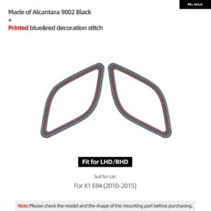 BMW X1 E84 2010-2015 カーボン ダッシュボード サイドエアベント アウトレットトリム フレームパフォーマンス ステッカー インテリア - 9002 black
