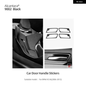 BMW アルカンターラ X5 E70 車内ドアプル ハンドルボウル フレームトリム ステッカー M パフォーマンススタイリング - Classic Black