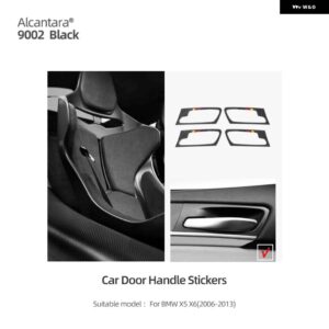 BMW アルカンターラ X5 E70 車内ドアプル ハンドルボウル フレームトリム ステッカー M パフォーマンススタイリング - black