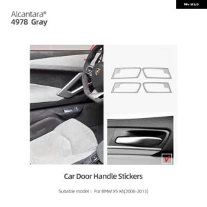 BMW アルカンターラ X5 E70 車内ドアプル ハンドルボウル フレームトリム ステッカー M パフォーマンススタイリング - Classic Gray
