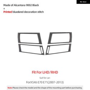 BMW X5 X6 E70 E71 2007-2013 カーボン ダッシュボード エアアウトレットベント パネル フレームパフォーマンス ステッカー インテリア チューニング - 9002 black